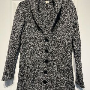 J. Crew Black and Gray Shawl Collar Cardigan